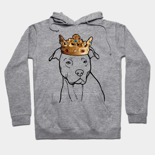 American Pit Bull Terrier Dog King Queen Wearing Crown Hoodie by millersye